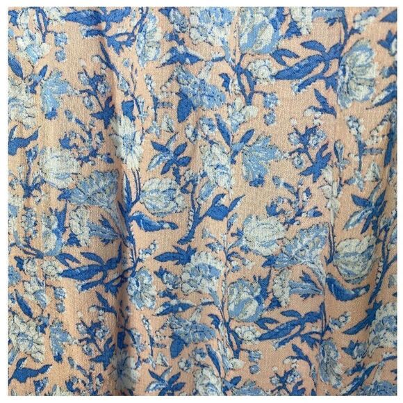 Lucky Brand Women’s M Floral Boho Blouse Pink‎ Blue Top Peasant ￼ - Picture 9 of 11